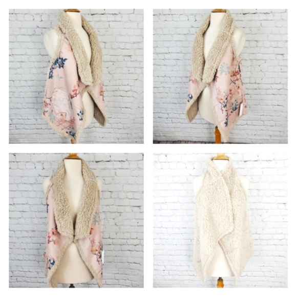 🅴 BB Dakota Pink Groundbreaker Reversible Sherpa Vest - Picture 5 of 5